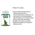 Spirulina 120 Tablets Green Superfood Overall Body Support
