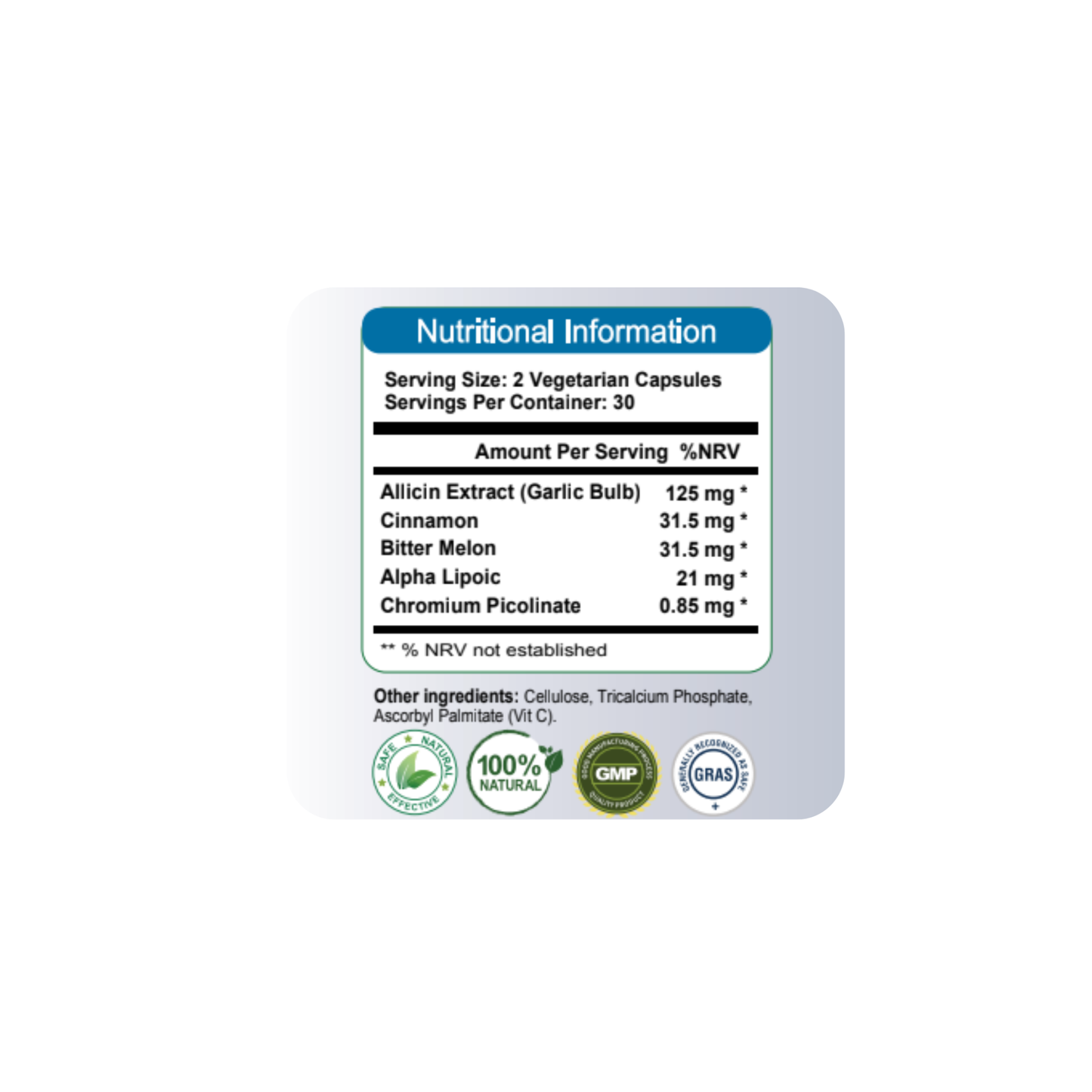 DiabaDox – Natural Blood Sugar Support with Stabilised Allicin, Cinnamon & Bitter Melon | 60 Vegan Capsules